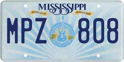 MS license plate MPZ808