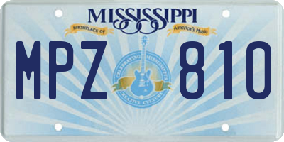 MS license plate MPZ810
