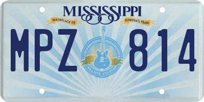 MS license plate MPZ814