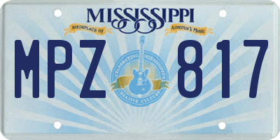 MS license plate MPZ817