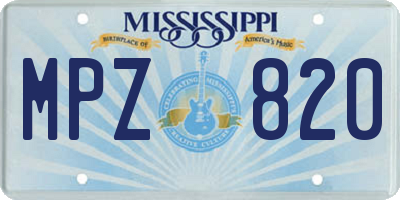 MS license plate MPZ820