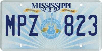 MS license plate MPZ823