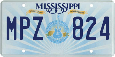 MS license plate MPZ824