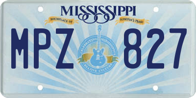 MS license plate MPZ827