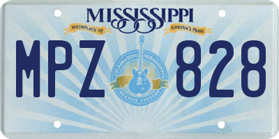 MS license plate MPZ828