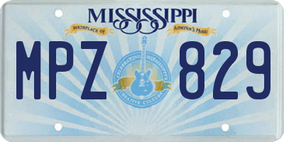 MS license plate MPZ829
