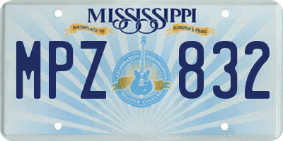 MS license plate MPZ832