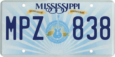 MS license plate MPZ838
