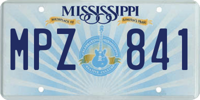 MS license plate MPZ841