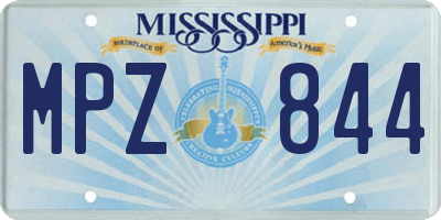 MS license plate MPZ844