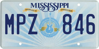 MS license plate MPZ846