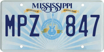 MS license plate MPZ847