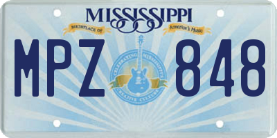 MS license plate MPZ848