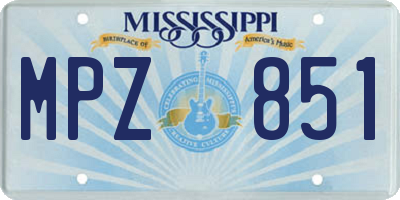 MS license plate MPZ851