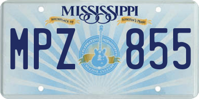 MS license plate MPZ855