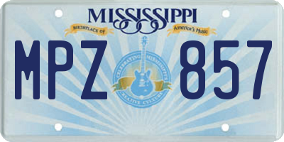 MS license plate MPZ857