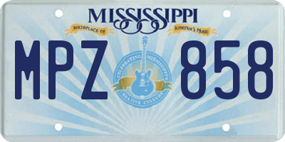MS license plate MPZ858