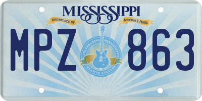 MS license plate MPZ863