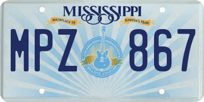MS license plate MPZ867