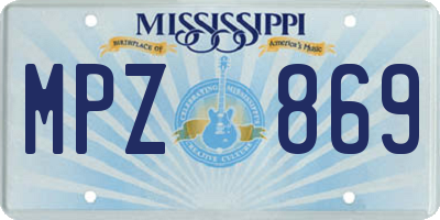 MS license plate MPZ869