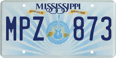 MS license plate MPZ873