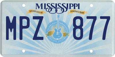 MS license plate MPZ877