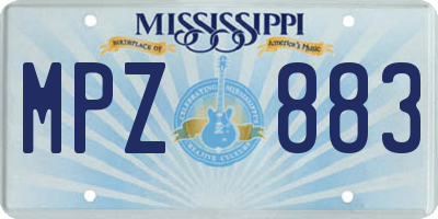 MS license plate MPZ883