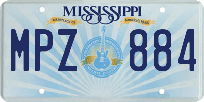 MS license plate MPZ884