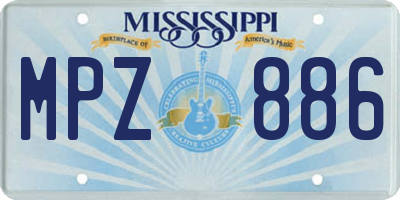 MS license plate MPZ886
