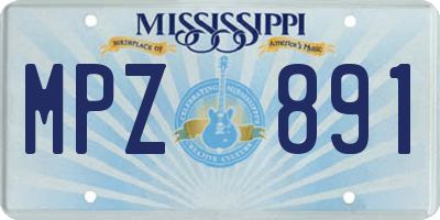 MS license plate MPZ891