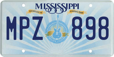 MS license plate MPZ898