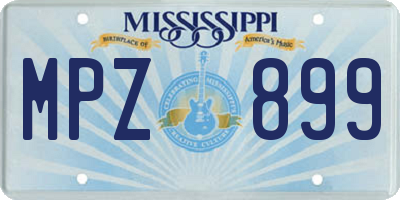 MS license plate MPZ899