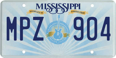 MS license plate MPZ904