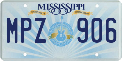 MS license plate MPZ906