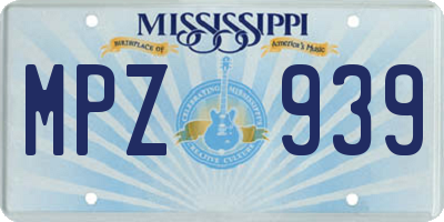 MS license plate MPZ939