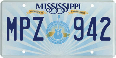 MS license plate MPZ942