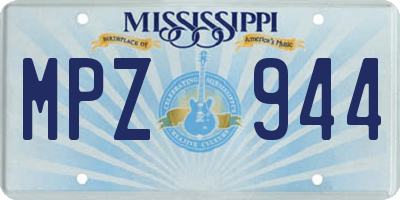 MS license plate MPZ944