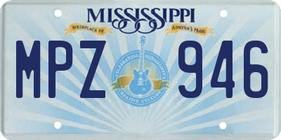 MS license plate MPZ946