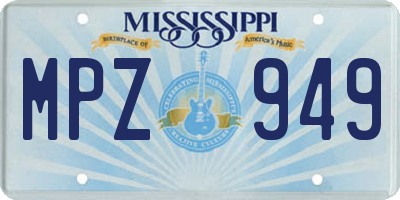MS license plate MPZ949