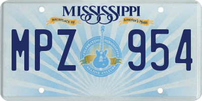 MS license plate MPZ954