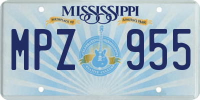 MS license plate MPZ955