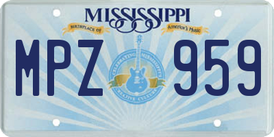 MS license plate MPZ959