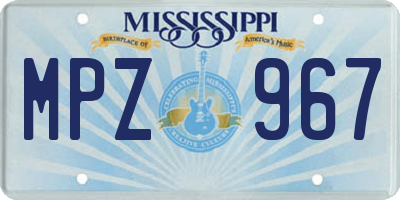 MS license plate MPZ967