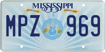 MS license plate MPZ969