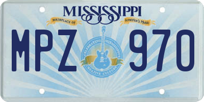 MS license plate MPZ970