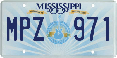 MS license plate MPZ971