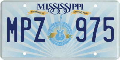 MS license plate MPZ975