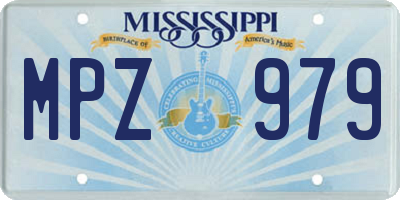 MS license plate MPZ979