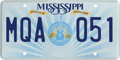 MS license plate MQA051