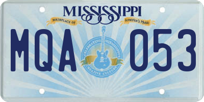 MS license plate MQA053